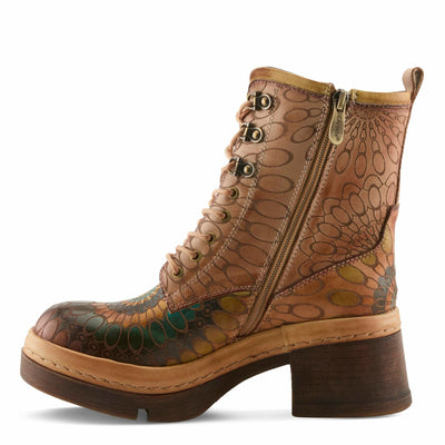 Spring Step L'Artiste Carnivale Booties | Hand-Painted Leather Ankle Boots with Lace-Up Design