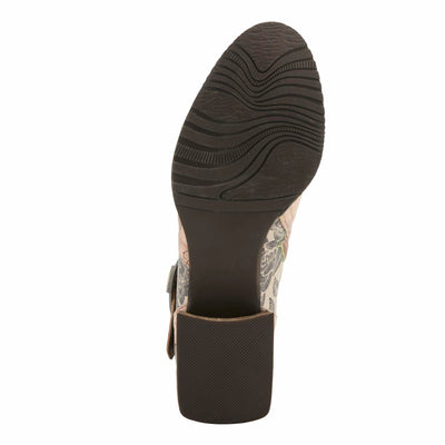 Spring Step L'Artiste Women’s Hand-Painted Leather Ankle Boots — Bold Buckle Strap with Side Zipper Closure — Cushioned Faux Fur Insole, 2" Block Heel