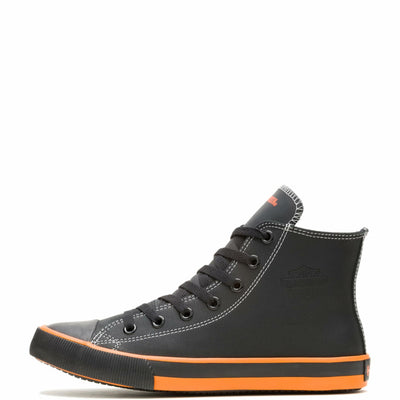 Harley-Davidson Men's Nathan Vulcanized Shoe, Black/Orange, 7.5 M US