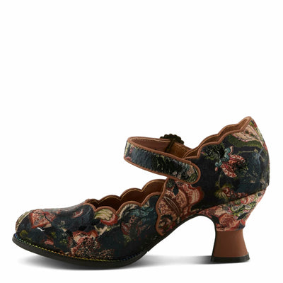 Spring Step L'Artiste Adodora-Prit Mary Jane Pumps | Baroque-Inspired Velvet & Leather Heels TAN MULTI EU 36 / US 5.5-6