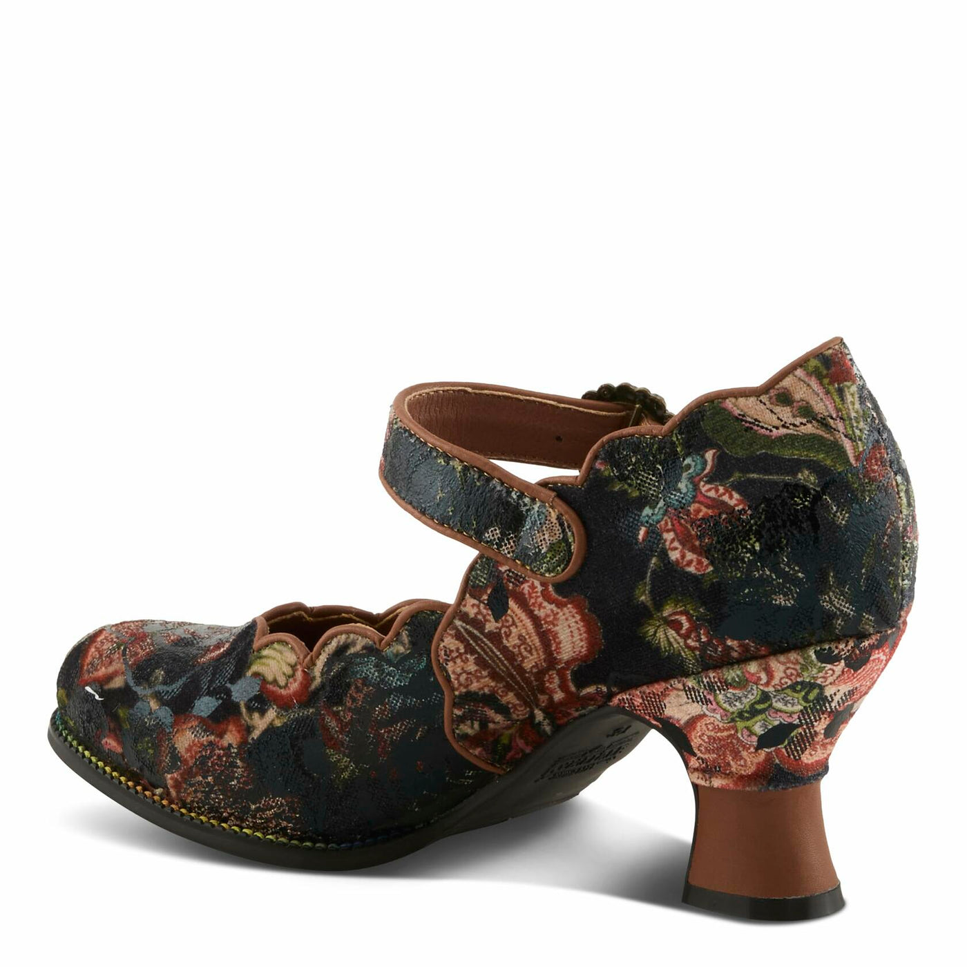 Spring Step L'Artiste Adodora-Prit Mary Jane Pumps | Baroque-Inspired Velvet & Leather Heels TAN MULTI EU 36 / US 5.5-6