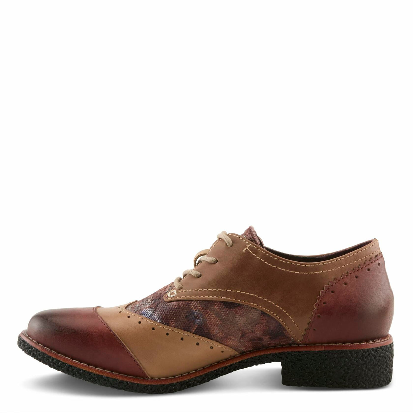 L'Artiste BARGIASTI-FLO Baroque Leather Oxford – Lace-Up Loafer with Floral Embossed Detailing