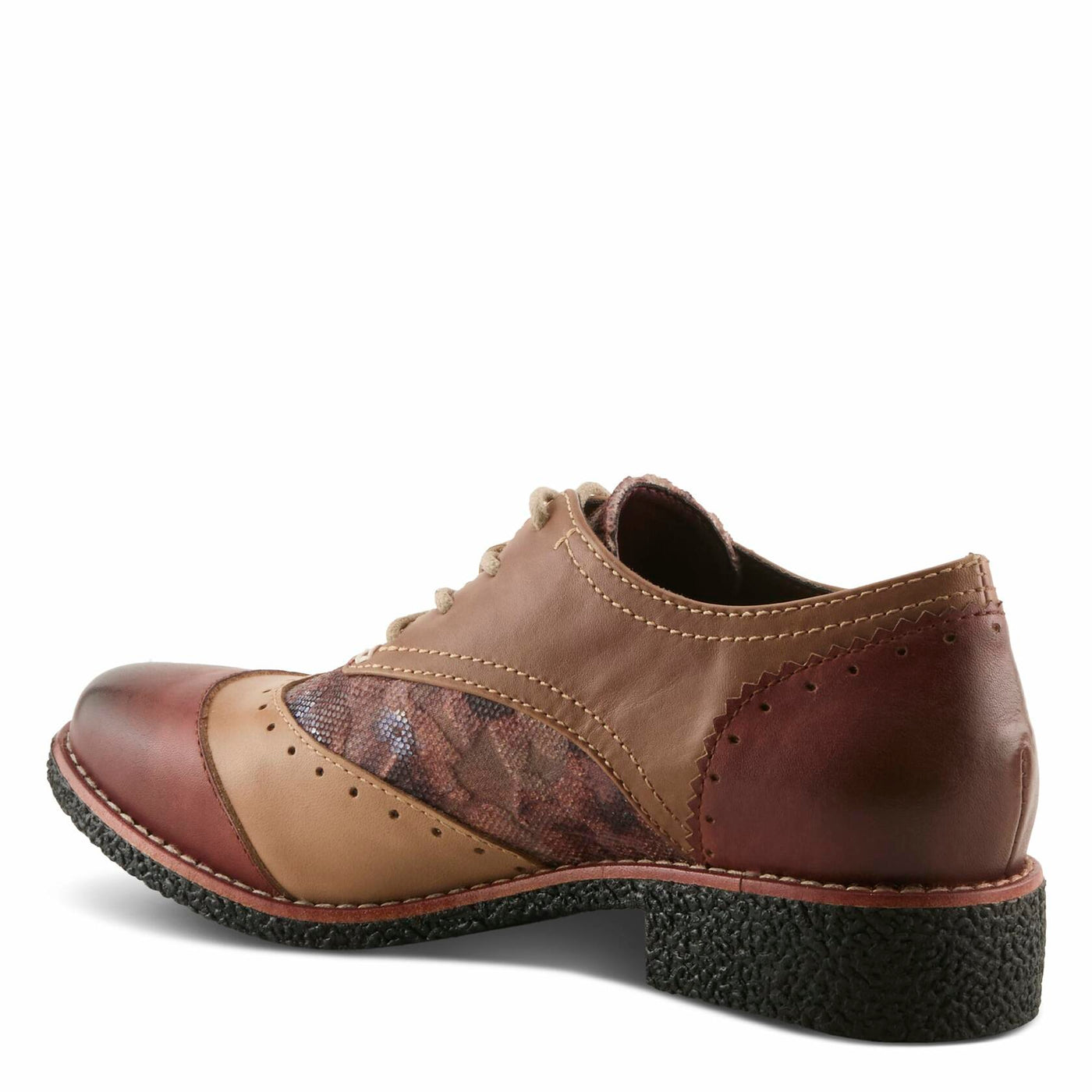 L'Artiste BARGIASTI-FLO Baroque Leather Oxford – Lace-Up Loafer with Floral Embossed Detailing