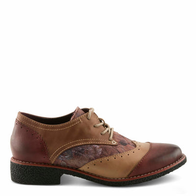 L'Artiste BARGIASTI-FLO Baroque Leather Oxford – Lace-Up Loafer with Floral Embossed Detailing