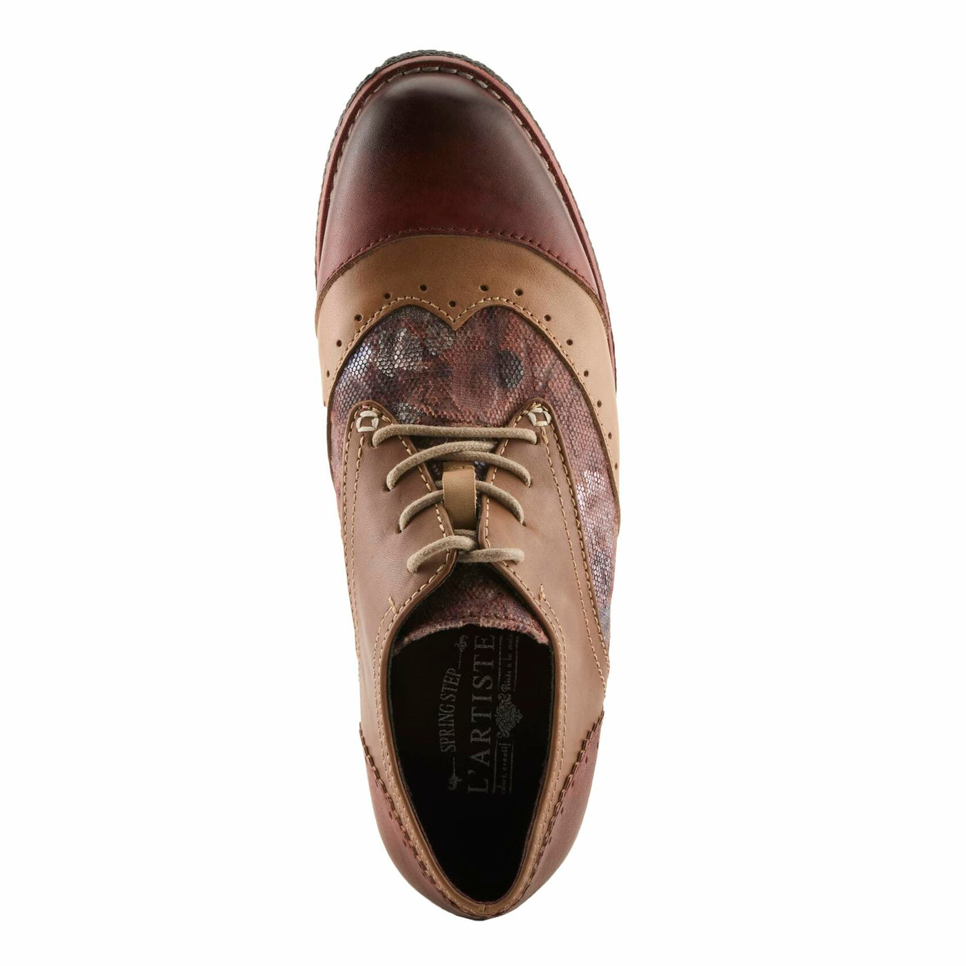 L'Artiste BARGIASTI-FLO Baroque Leather Oxford – Lace-Up Loafer with Floral Embossed Detailing