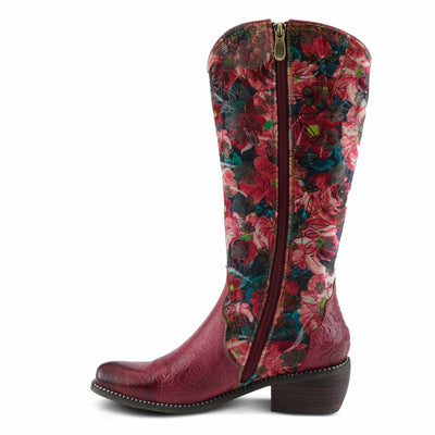 L'Artiste by Spring Step Women's Rodeo Queen-Viv Knee High Boot, Red Multi, 9