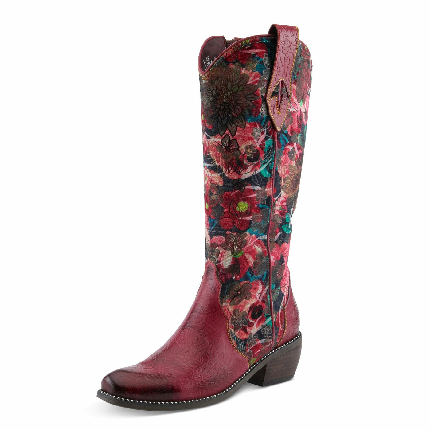 L'Artiste by Spring Step Women's Rodeo Queen-Viv Knee High Boot, Red Multi, 8