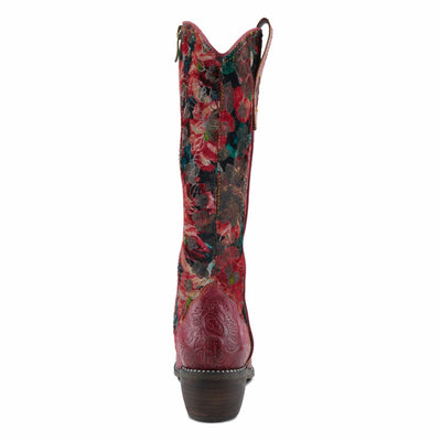 L'Artiste by Spring Step Women's Rodeo Queen-Viv Knee High Boot, Red Multi, 8