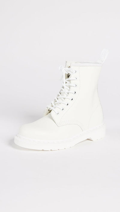 Dr. Martens, 1460 Original Smooth Leather 8-Eye Boot for Men and Women, White Smooth, 7 US Women/6 US Men