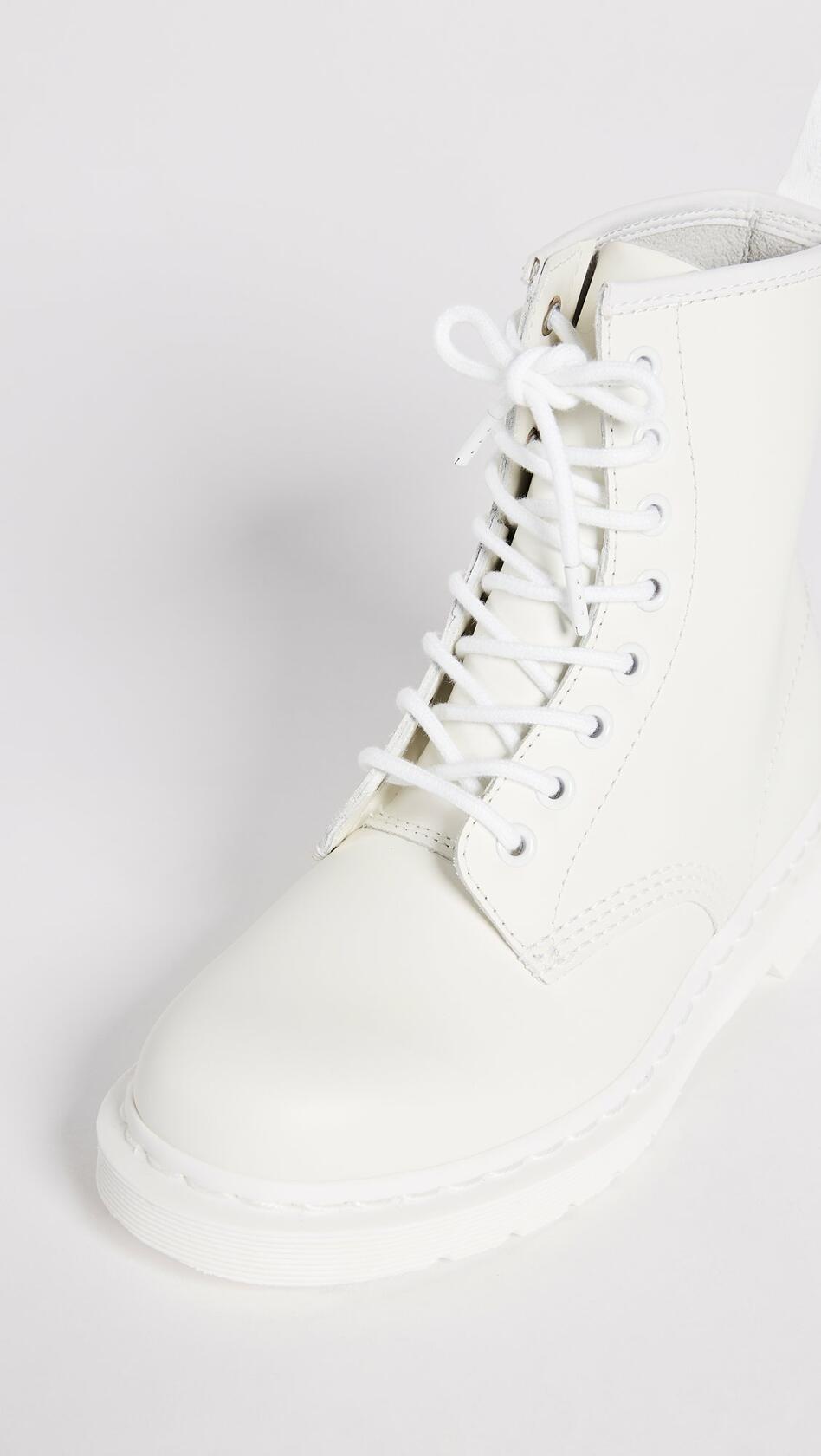 Dr. Martens, 1460 Original Smooth Leather 8-Eye Boot for Men and Women, White Smooth, 5 US Women/4 US Men