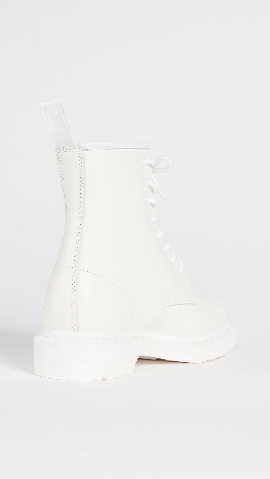 Dr. Martens, 1460 Original Smooth Leather 8-Eye Boot for Men and Women, White Smooth, 6 US Women/5 US Men