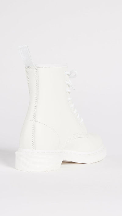 Dr. Martens, 1460 Original Smooth Leather 8-Eye Boot for Men and Women, White Smooth, 6 US Women/5 US Men