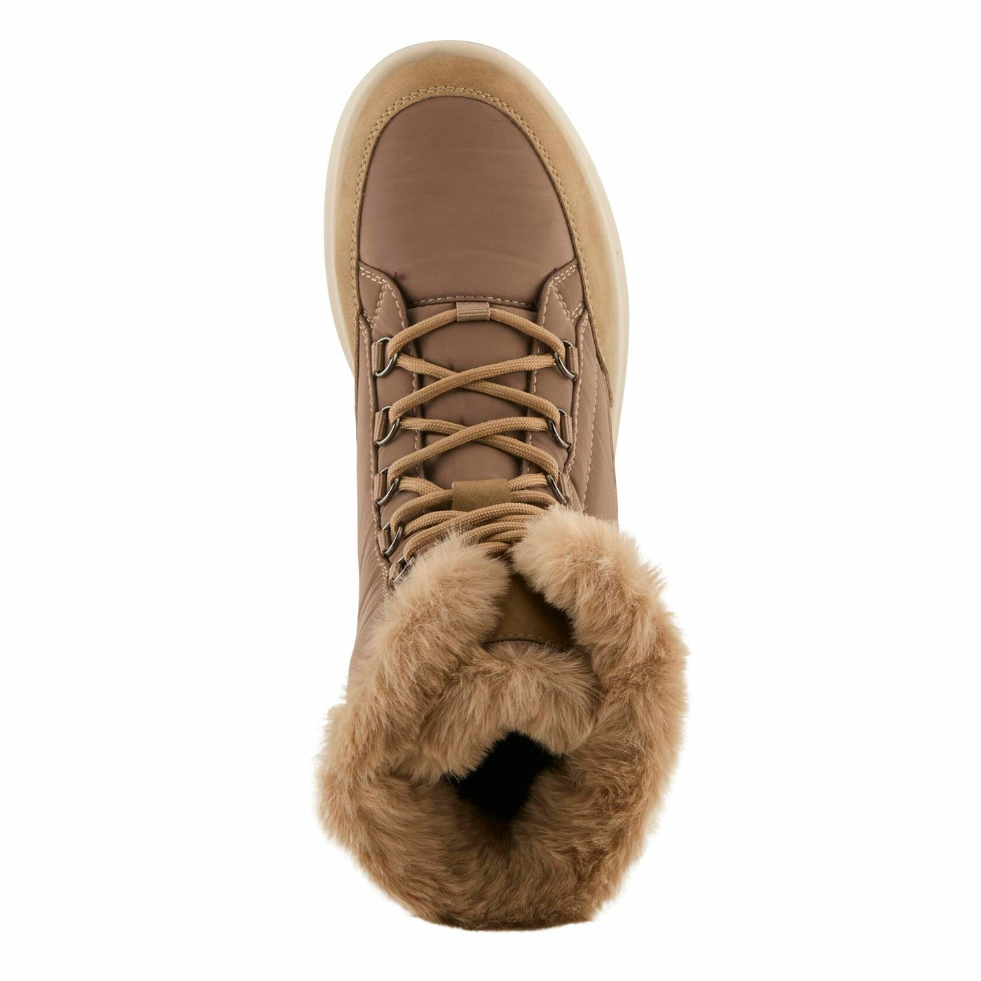 Flexus LAROUI Women’s Waterproof Winter Bootie – Faux Fur Lined Nylon Upper with Platform Sole and Slip-On Ease – Cold Weather Ankle Boot