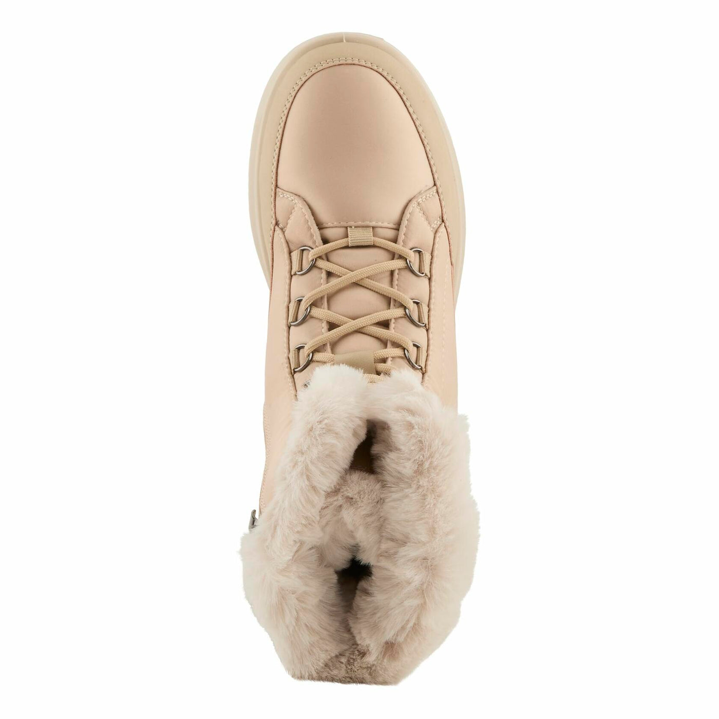 Flexus LAROUI Women’s Waterproof Winter Bootie – Faux Fur Lined Nylon Upper with Platform Sole and Slip-On Ease – Cold Weather Ankle Boot