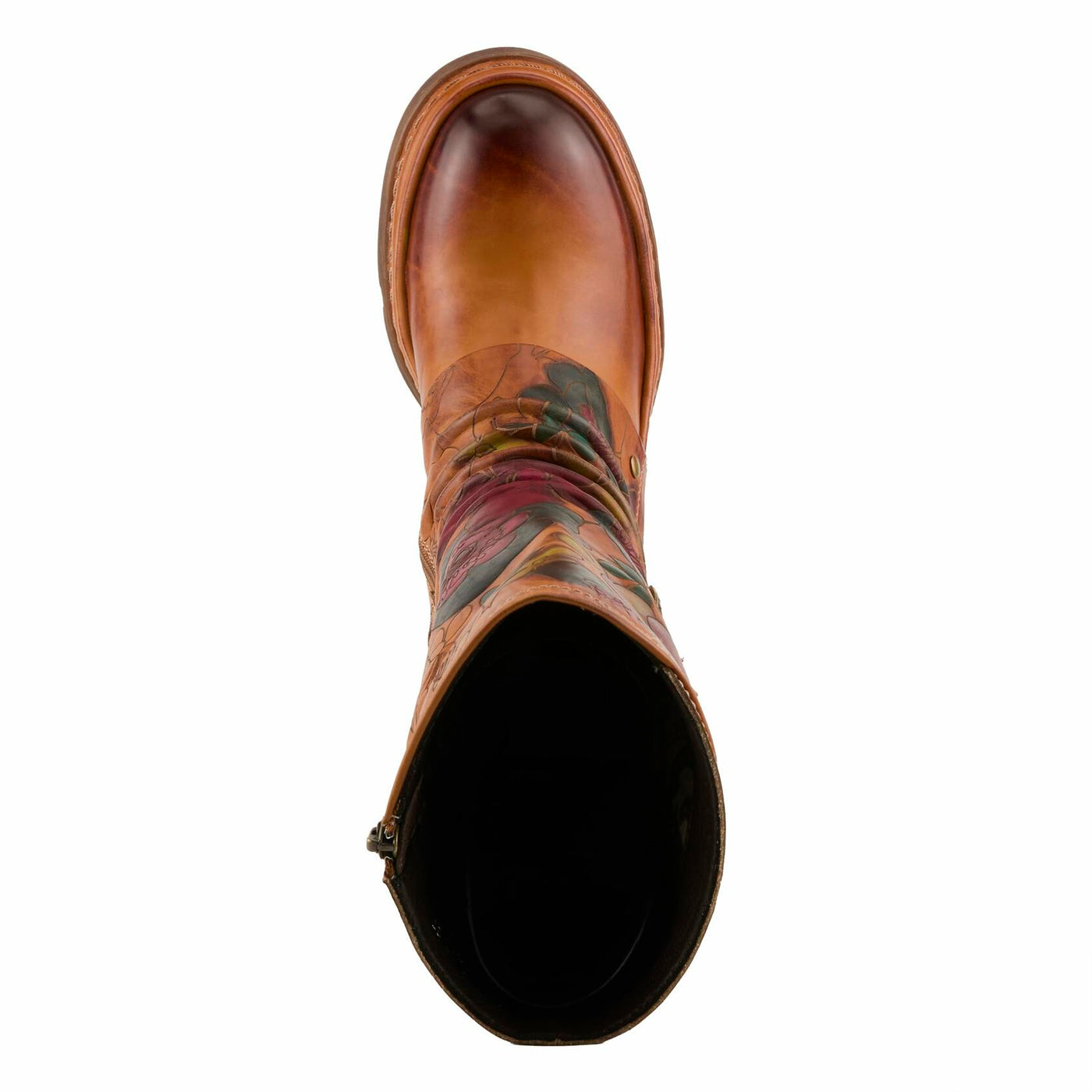 Spring Step L'Artiste Coolvibes Platform Boots | Hand-Painted Leather Mid-Shaft Boots with Buckle Detail