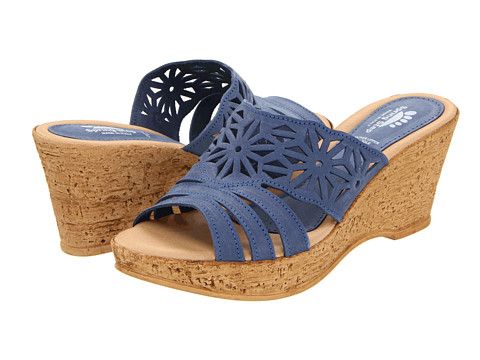 Spring Step Women's Dora Wedge Slide Sandal, Blue, 42 EU/11 M US