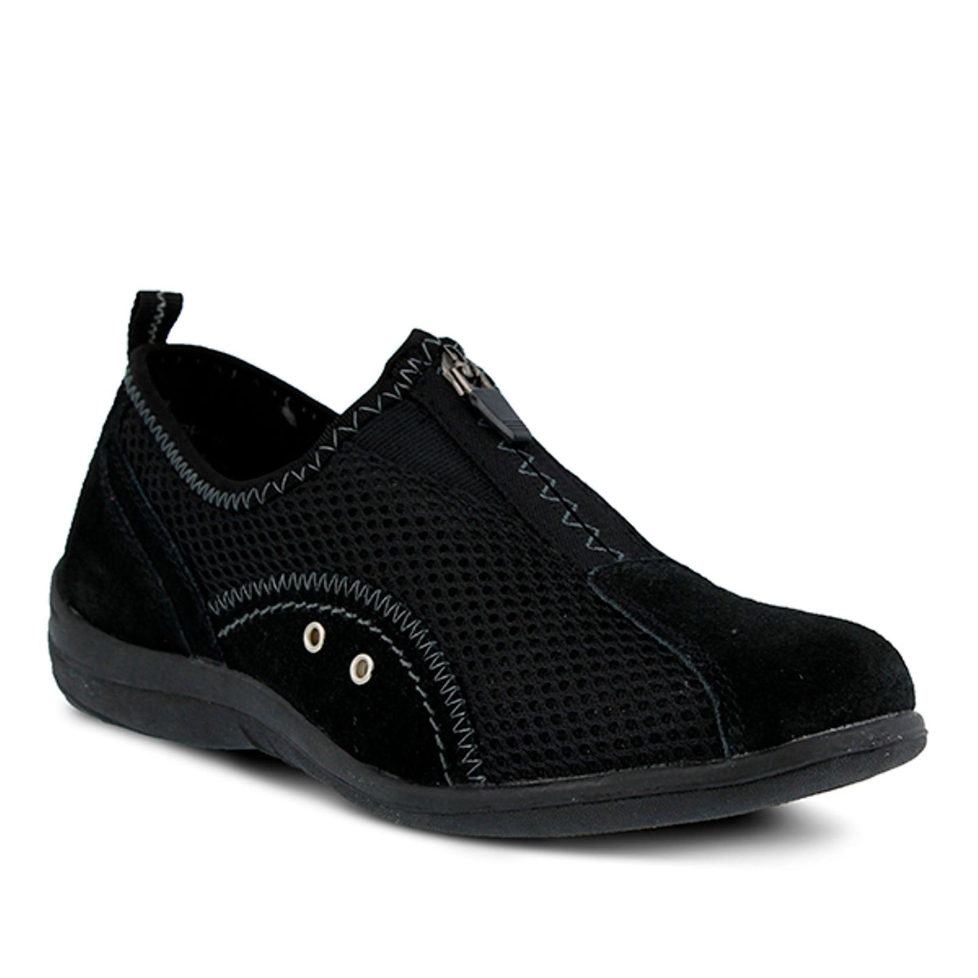 Spring Step Racer Zip Sneaker, Size 5.5-6Us in Black Suede at Nordstrom