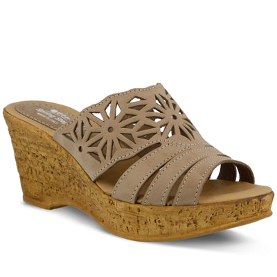 Spring Step Women's Dora Wedge Slide Sandal, Beige, 42 EU/11 M US